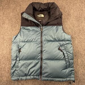 The North Face Men's Puffer Vest 600 Blue and Black Small #1191